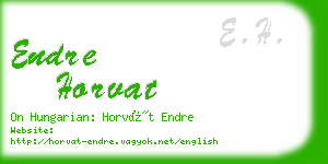 endre horvat business card